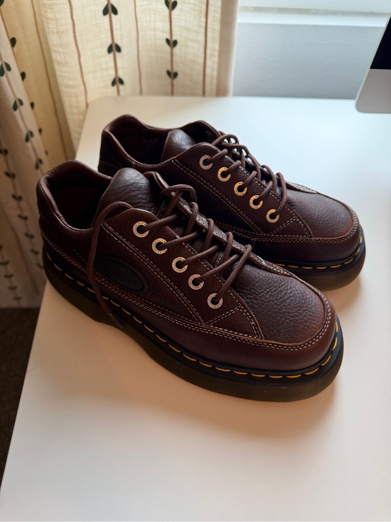 Dr. Martens Shoes - Dr. Martens Buzz Women's Dark Brown Leather Lace-Up Oxfords